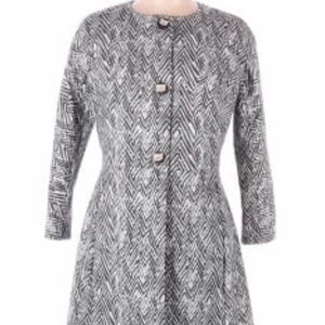 CAbi Jacket/Coat, Size Medium, Grey/Ivory